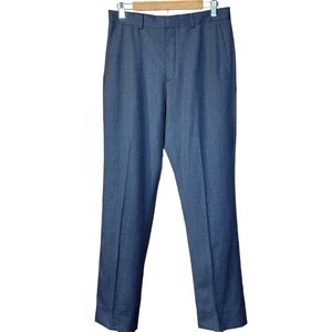 Kenneth Cole New York Men’s Pants Gray Wool Flat Front Size-32 EUC